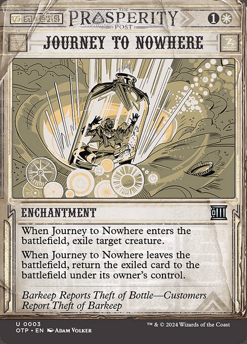 naokuroshop MTG [OTP][0003][白][U][EN][未達への旅/Journey to Nowhere]（foil） NM