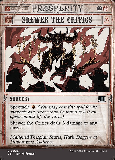 naokuroshop MTG [OTP][0026][赤][U][EN][批判家刺殺/Skewer the Critics]（foil） NM