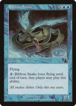 naokuroshop MTG [PCY][046][青][C][JP][リボン蛇/Ribbon Snake] NM