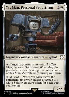 naokuroshop MTG [PIP][0029][白][R][EN][個人用セキュリトロン、イエスマン/Yes Man, Personal Securitron]（foil） NM