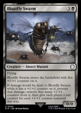 naokuroshop MTG [PIP][0042][黒][U][EN][ブロートフライの大群/Bloatfly Swarm]（foil） NM