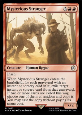 naokuroshop MTG [PIP][0063][赤][R][EN][ミステリアスストレンジャー/Mysterious Stranger]（foil） NM