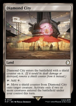 naokuroshop MTG [PIP][0147][土地][R][EN][ダイアモンドシティ/Diamond City]（foil） NM