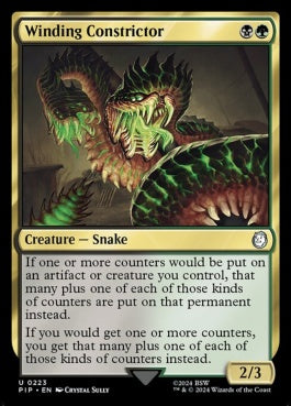 naokuroshop MTG [PIP][0223][多][U][EN][巻きつき蛇/Winding Constrictor]（foil） NM