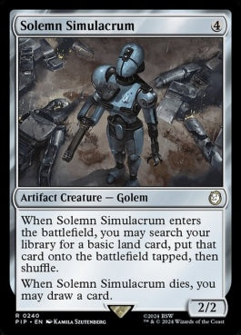 naokuroshop MTG [PIP][0240][茶][R][EN][真面目な身代わり/Solemn Simulacrum]（foil） NM