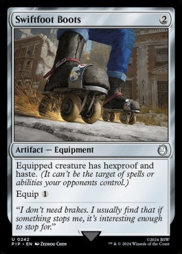 naokuroshop MTG [PIP][0242][茶][U][EN][速足のブーツ/Swiftfoot Boots]（foil） NM