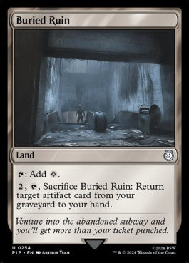 naokuroshop MTG [PIP][0254][土地][U][EN][埋没した廃墟/Buried Ruin]（foil） NM