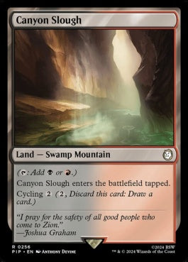 naokuroshop MTG [PIP][0256][土地][R][EN][泥濘の峡谷/Canyon Slough] NM