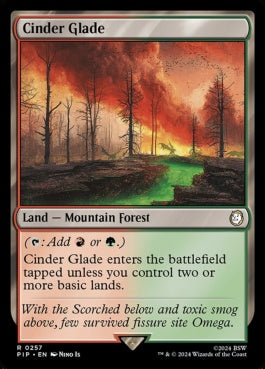 naokuroshop MTG [PIP][0257][土地][R][EN][燃えがらの林間地/Cinder Glade] NM