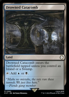 naokuroshop MTG [PIP][0262][土地][R][EN][水没した地下墓地/Drowned Catacomb]（foil） NM