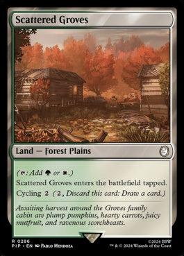 naokuroshop MTG [PIP][0286][土地][R][EN][まばらな木立ち/Scattered Groves] NM