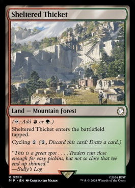 naokuroshop MTG [PIP][0289][土地][R][EN][隠れた茂み/Sheltered Thicket] NM