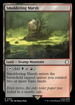 naokuroshop MTG [PIP][0292][土地][R][EN][燻る湿地/Smoldering Marsh]（foil） NM