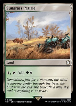 naokuroshop MTG [PIP][0295][土地][R][EN][サングラスの大草原/Sungrass Prairie]（foil） NM