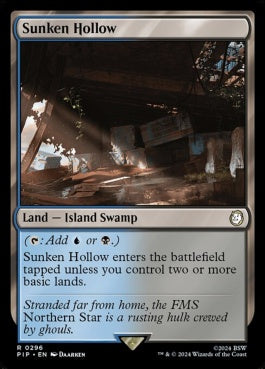 naokuroshop MTG [PIP][0296][土地][R][EN][窪み渓谷/Sunken Hollow]（foil） NM