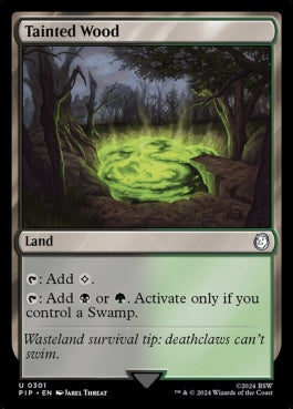 naokuroshop MTG [PIP][0301][土地][U][EN][汚れた森/Tainted Wood]（foil） NM