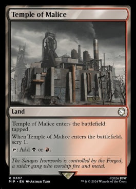 naokuroshop MTG [PIP][0307][土地][R][EN][悪意の神殿/Temple of Malice]（foil） NM