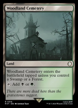 naokuroshop MTG [PIP][0316][土地][R][EN][森林の墓地/Woodland Cemetery]（foil） NM