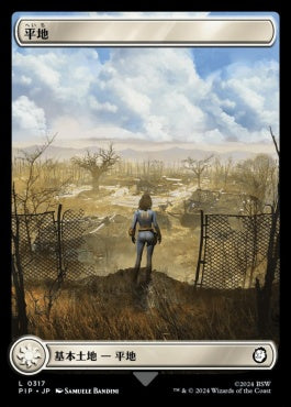 naokuroshop MTG [PIP][0317][土地][C][JP][平地/Plains]（foil） NM