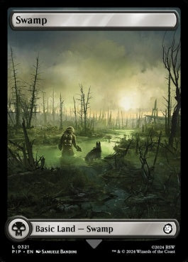 naokuroshop MTG [PIP][0321][土地][C][EN][沼/Swamp]（foil） NM