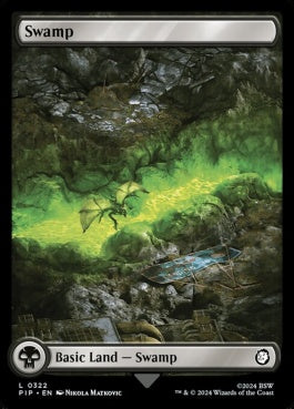 naokuroshop MTG [PIP][0322][土地][C][EN][沼/Swamp]（foil） NM