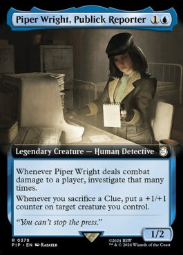 naokuroshop MTG [PIP][0379][青][R][EN][敏腕記者、パイパー・ライト/Piper Wright, Publick Reporter]（foil） NM