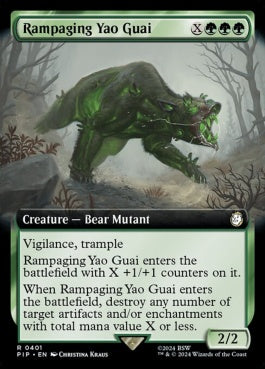 naokuroshop MTG [PIP][0401][緑][R][EN][暴れ狂うヤオ・グアイ/Rampaging Yao Guai]（foil） NM