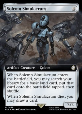 naokuroshop MTG [PIP][0486][茶][R][EN][真面目な身代わり/Solemn Simulacrum]（foil） NM