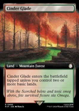 naokuroshop MTG [PIP][0490][土地][R][EN][燃えがらの林間地/Cinder Glade] NM