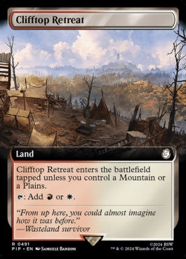 naokuroshop MTG [PIP][0491][土地][R][EN][断崖の避難所/Clifftop Retreat]（foil） NM