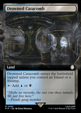 naokuroshop MTG [PIP][0494][土地][R][EN][水没した地下墓地/Drowned Catacomb]（foil） NM