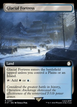 naokuroshop MTG [PIP][0497][土地][R][EN][氷河の城砦/Glacial Fortress] NM