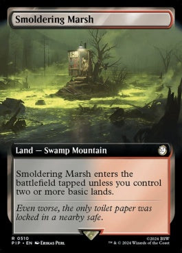 naokuroshop MTG [PIP][0510][土地][R][EN][燻る湿地/Smoldering Marsh]（foil） NM