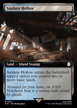 naokuroshop MTG [PIP][0514][土地][R][EN][窪み渓谷/Sunken Hollow]（foil） NM