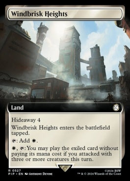 naokuroshop MTG [PIP][0527][土地][R][EN][風立ての高地/Windbrisk Heights]（foil） NM