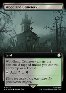 naokuroshop MTG [PIP][0528][土地][R][EN][森林の墓地/Woodland Cemetery]（foil） NM