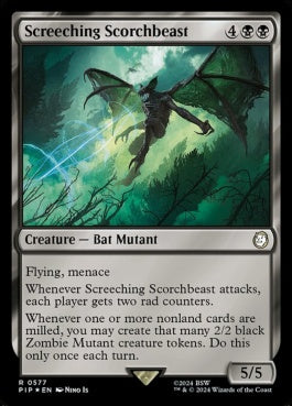 naokuroshop MTG [PIP][0577][黒][R][EN][金切り声のスコーチビースト/Screeching Scorchbeast] NM