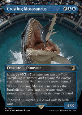 naokuroshop MTG [REX][0002][青][R][EN][高揚するモササウルス/Cresting Mosasaurus]（foil） NM