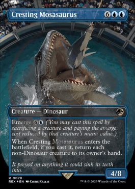 naokuroshop MTG [REX][0028][青][R][EN][高揚するモササウルス/Cresting Mosasaurus] NM