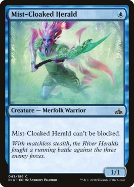 naokuroshop MTG [RIX][043][青][C][EN][霧まといの川守り/Mist-Cloaked Herald] NM