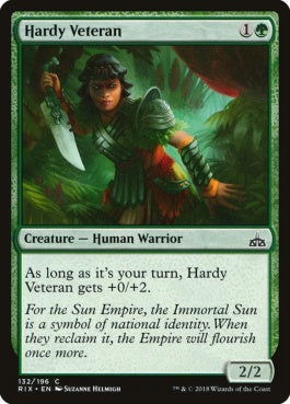 naokuroshop MTG [RIX][132][緑][C][EN][屈強な古参兵/Hardy Veteran] NM