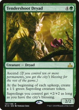 naokuroshop MTG [RIX][147][緑][R][EN][若葉のドライアド/Tendershoot Dryad] NM