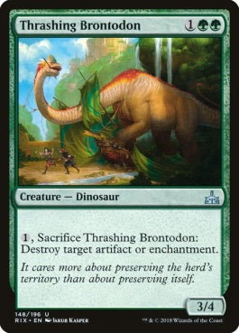 naokuroshop MTG [RIX][148][緑][U][EN][打ち壊すブロントドン/Thrashing Brontodon] NM