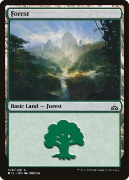 naokuroshop MTG [RIX][196][土地][C][EN][森/Forest] NM