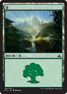 naokuroshop MTG [RIX][196][土地][C][JP][森/Forest] NM