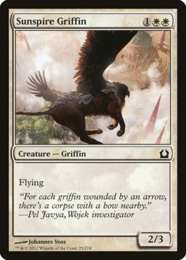 naokuroshop MTG [RTR][025][白][C][EN][太陽塔のグリフィン/Sunspire Griffin] NM