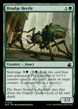 naokuroshop MTG [RVR][0136][緑][C][EN][蠢く甲虫/Drudge Beetle]（foil） NM