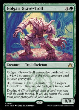 naokuroshop MTG [RVR][0144][緑][R][EN][ゴルガリの墓トロール/Golgari Grave-Troll]（foil） NM