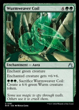 naokuroshop MTG [RVR][0161][緑][U][EN][ワーム編みのとぐろ/Wurmweaver Coil]（foil） NM