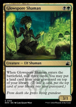 naokuroshop MTG [RVR][0184][多][C][EN][光胞子のシャーマン/Glowspore Shaman]（foil） NM